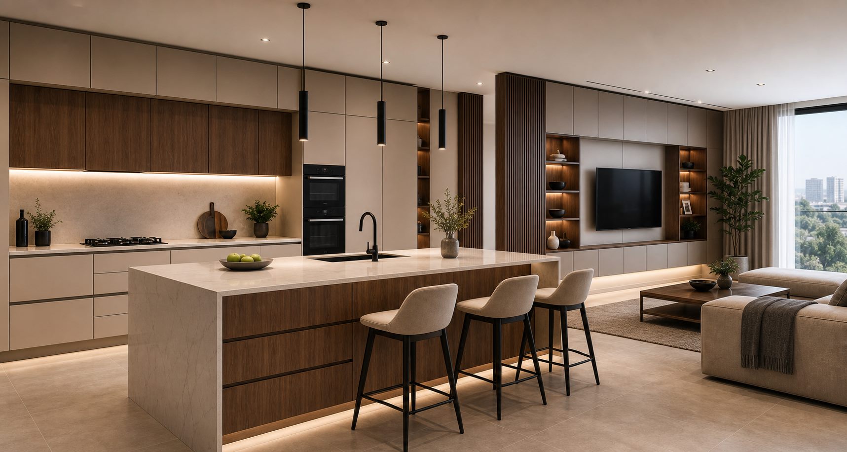 Open living kitchen concept