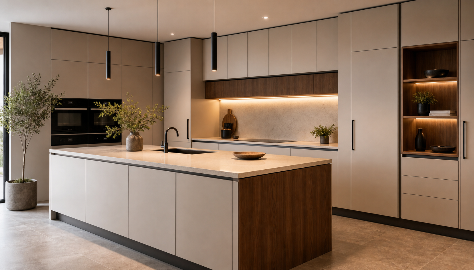 Soft modern kitchen concept