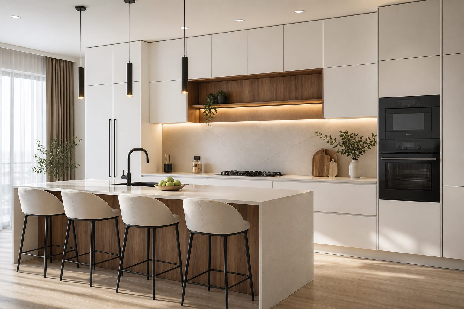 White breakfast kitchen concept